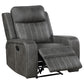 Raelynn Upholstered Track Arm Recliner Grey