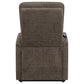 Henrietta Upholstered Power Lift Massage Chair Brown