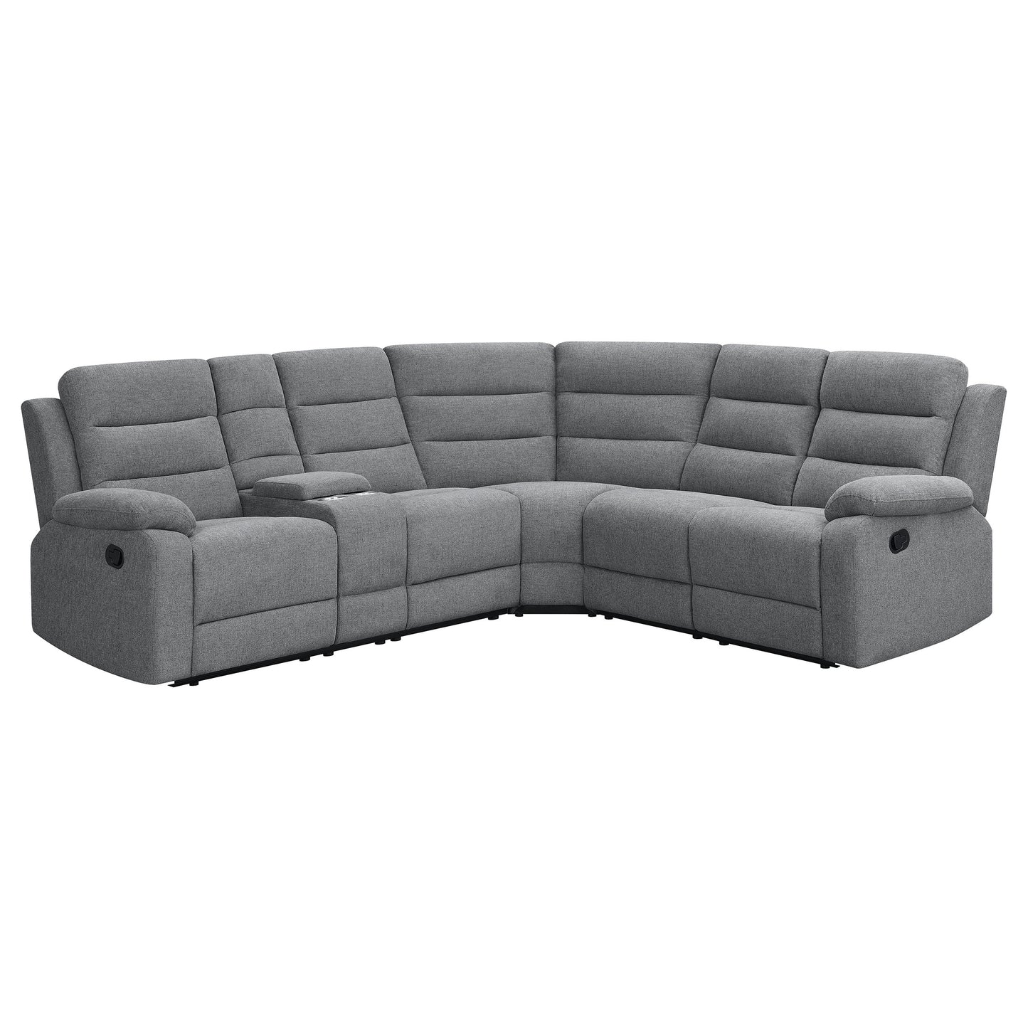 David Upholstered Reclining Sectional Sofa Smoke