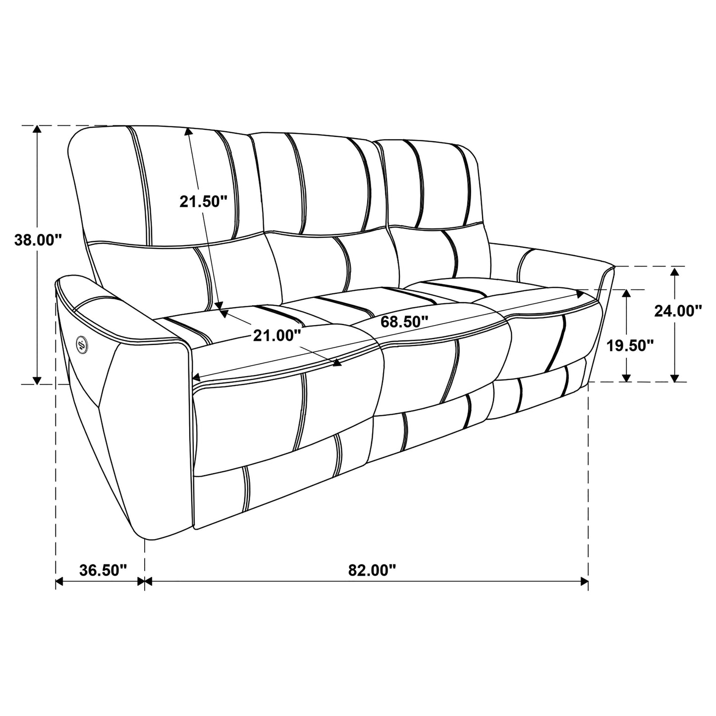 Greenfield 3-piece Power Reclining Sofa Set Dove Grey