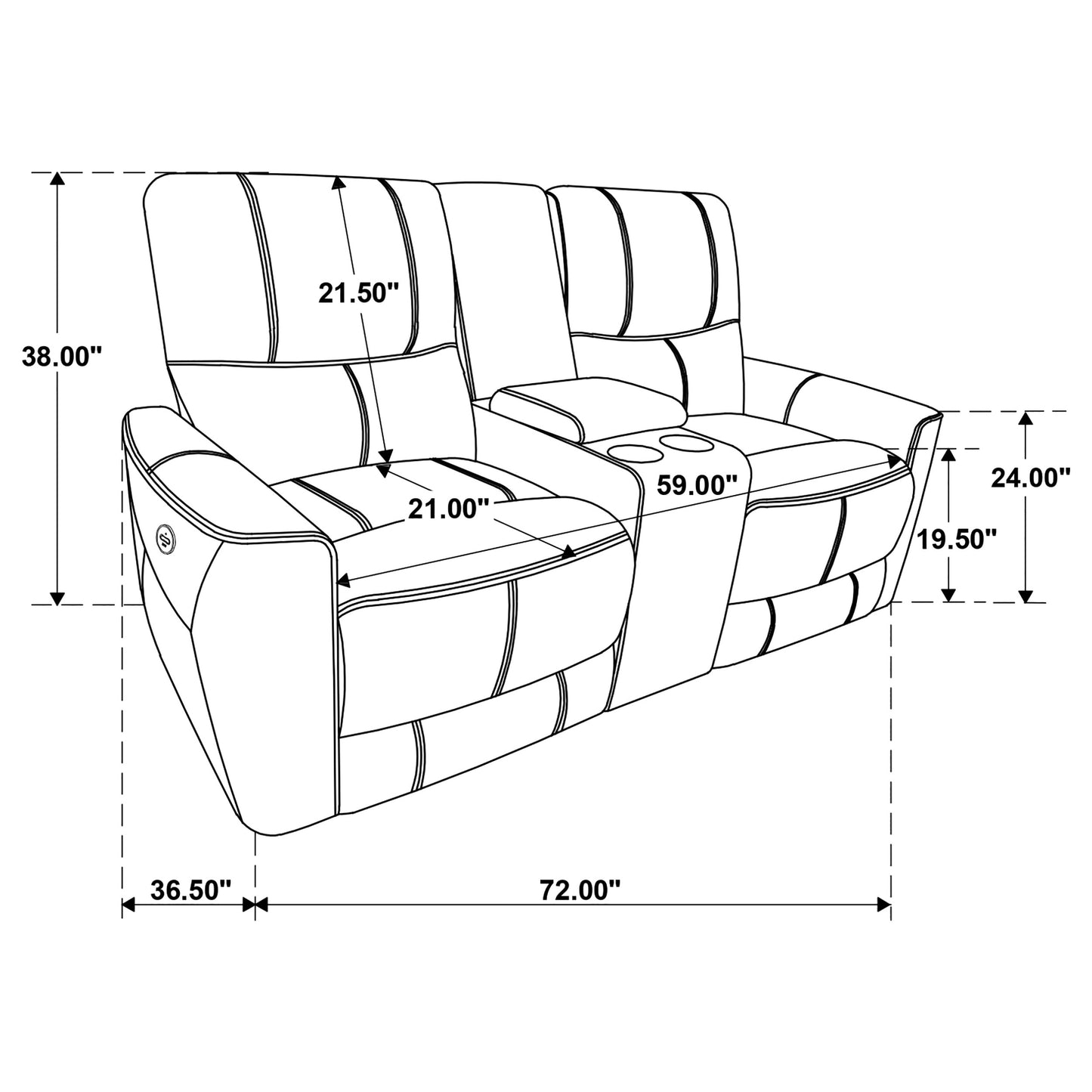 Greenfield Upholstered Power Reclining Loveseat Dove Grey