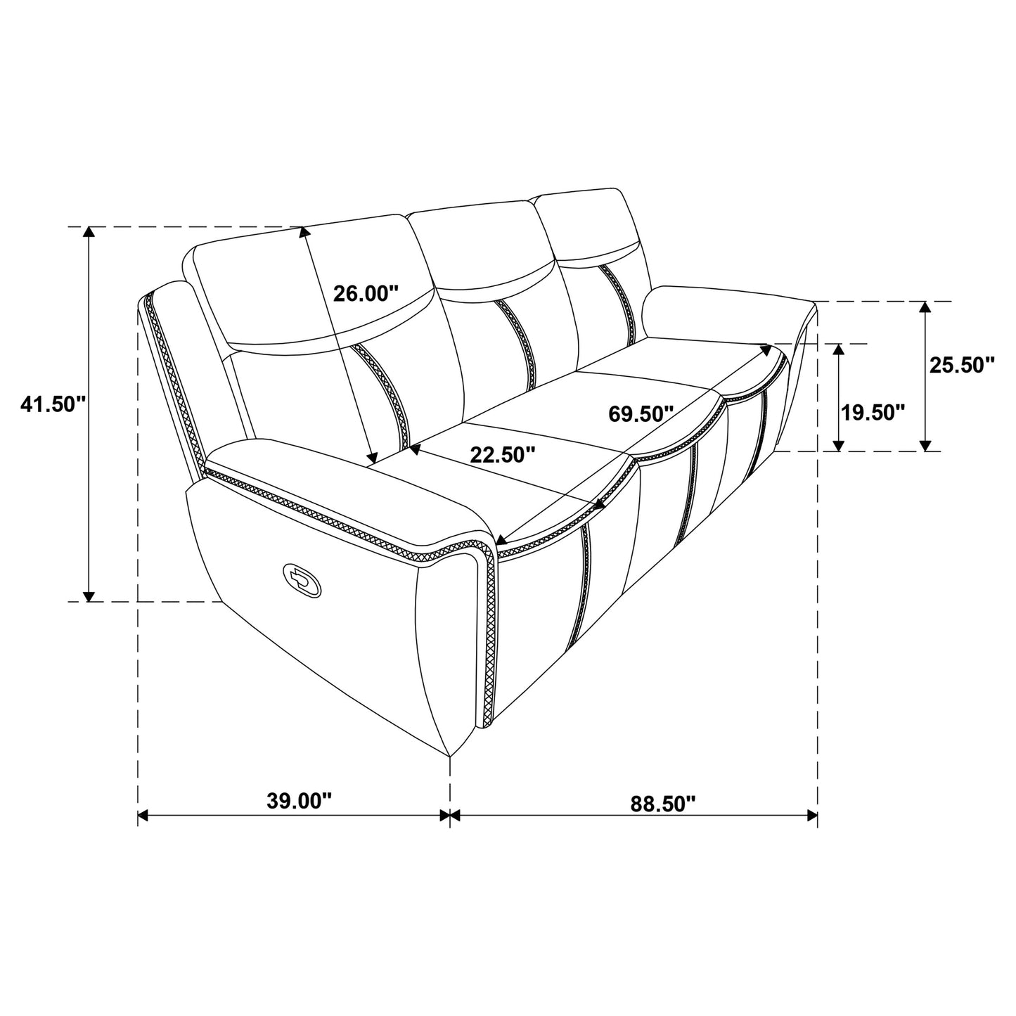 Sloane 2-piece Upholstered Reclining Sofa Set Blue