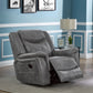 Conrad Upholstered Padded Arm Glider Recliner Grey