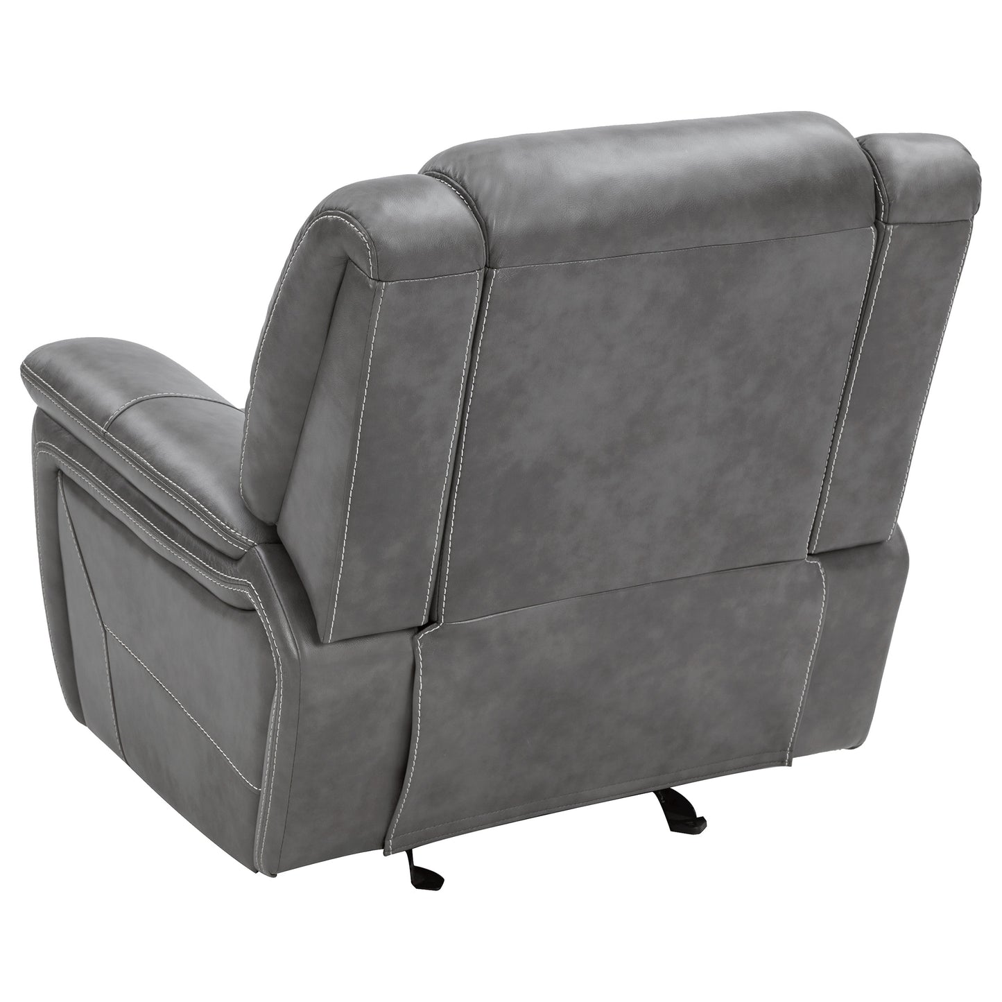 Conrad Upholstered Padded Arm Glider Recliner Grey