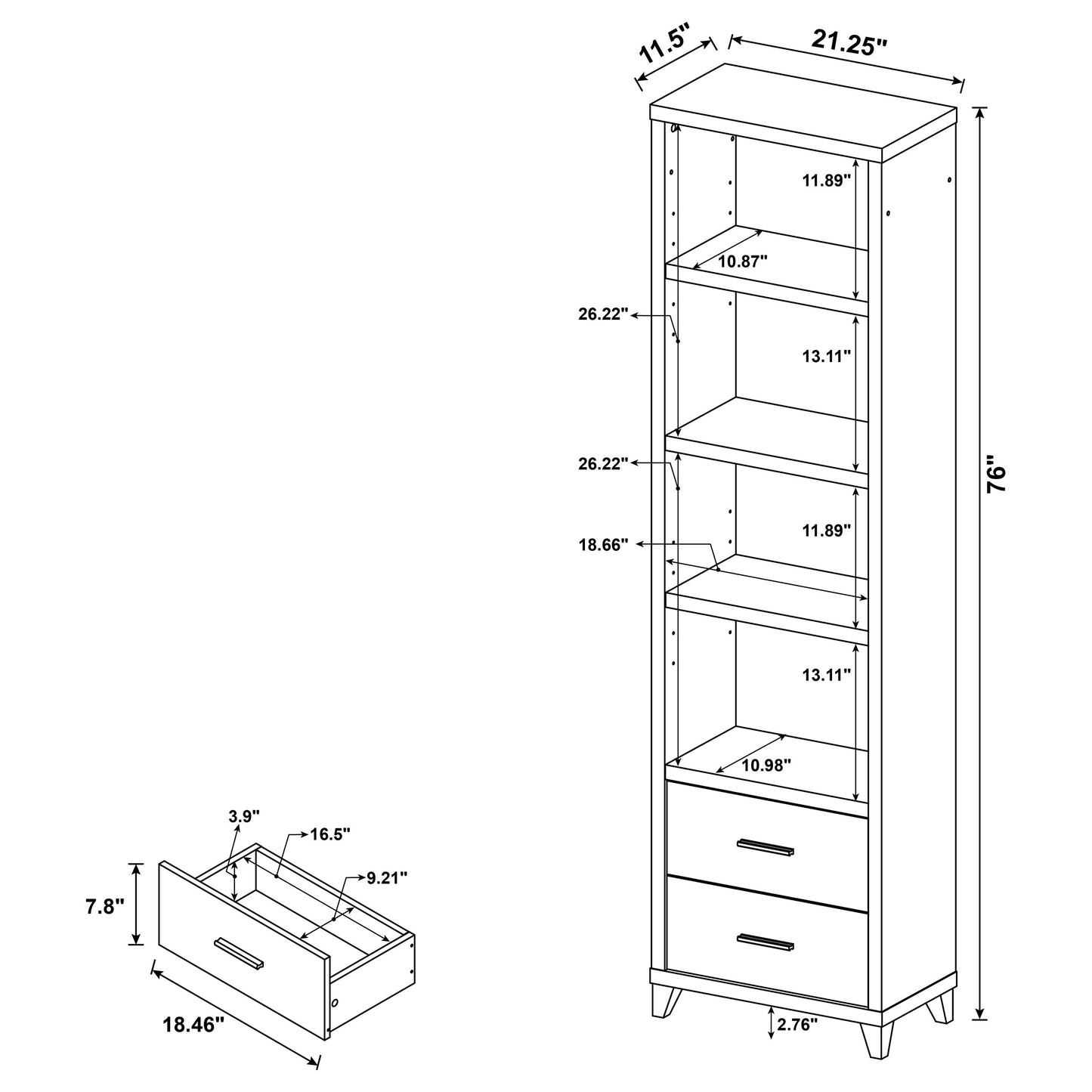 Lewes 4-piece 60" TV Entertainment Center Cappuccino