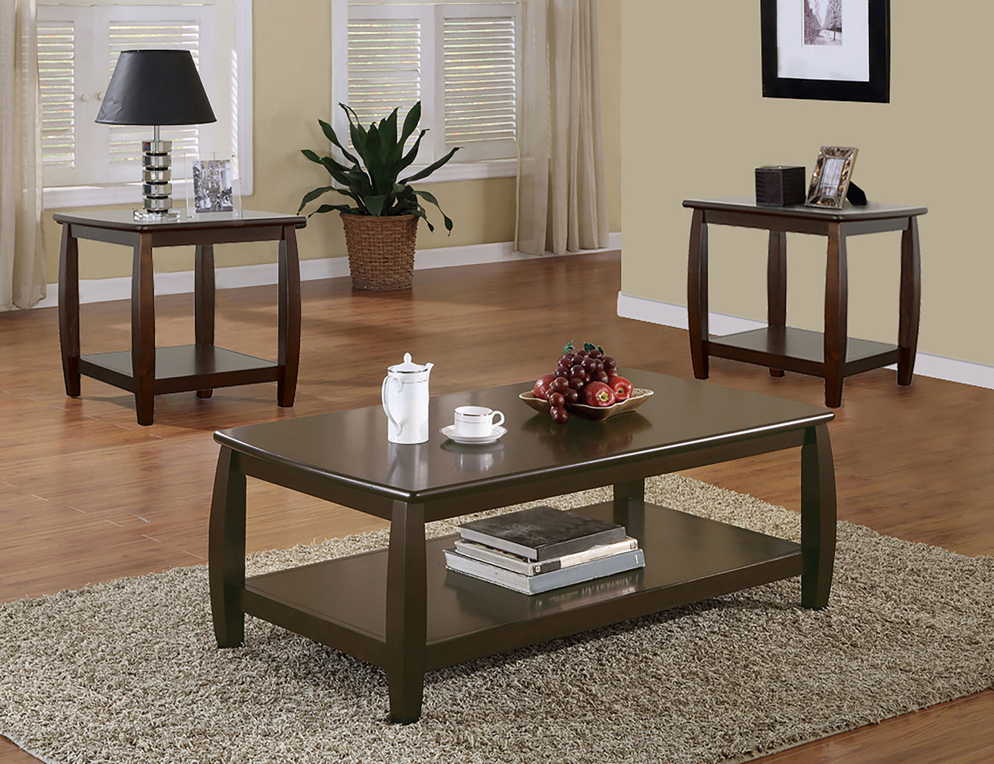 Dixon 1-shelf Rectangular Wood Coffee Table Espresso