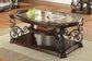 Laney 1-shelf Glass Top Rectangular Coffee Table Deep Merlot