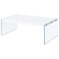 Opal Rectangular Glass Frame Coffee Table White High Gloss