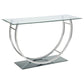 Danville U-shaped Glass Top Entryway Console Table Chrome