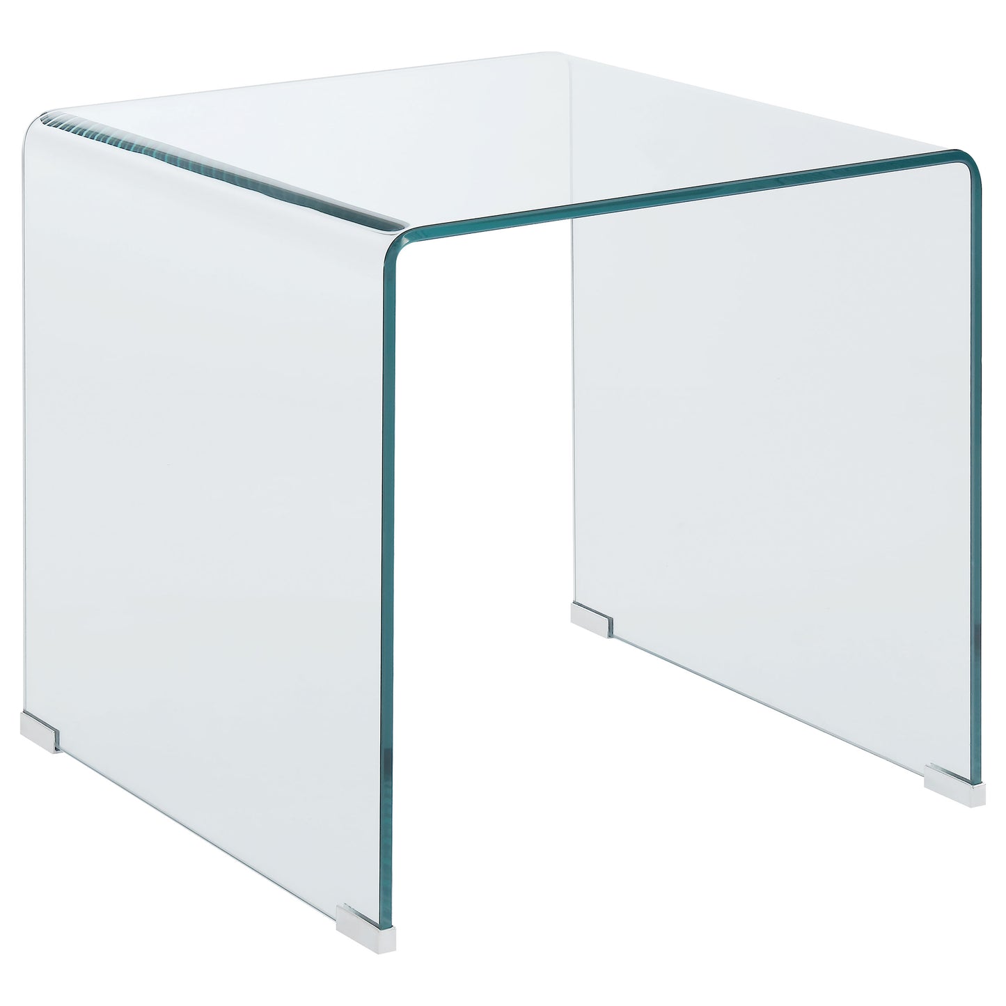 Ripley Squared Tempered Bent Glass Side End Table Clear