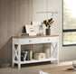 Hollis 2-drawer Wood Entryway Console Table Brown and White