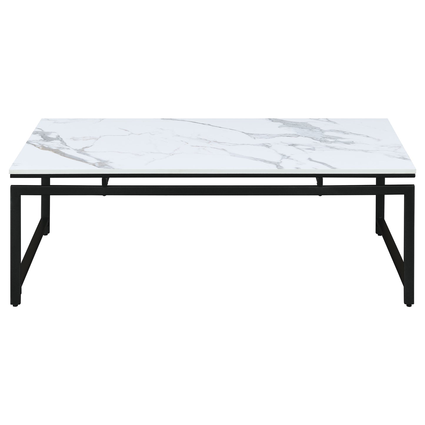 Clark 3-piece Faux Marble Top Coffee Table Set White