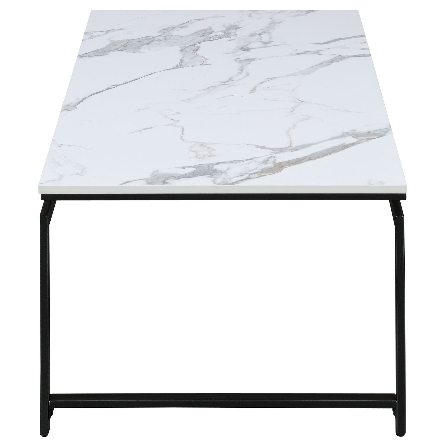 Clark 3-piece Faux Marble Top Coffee Table Set White