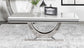 Kerwin Rectangular Stone Top Coffee Table White and Chrome