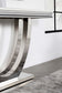 Kerwin U-base Stone Top Entryway Sofa Console Table Chrome