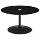 Ganso Round Metal Coffee Table With Tempered Glass Top Black