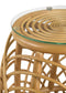 Dahlia Round Glass Top Woven Rattan End Table Natural