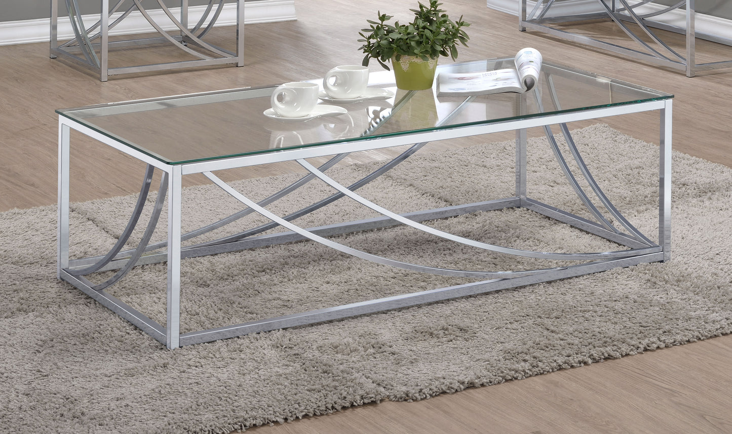 Lille Rectangular Glass Top Coffee Table Chrome