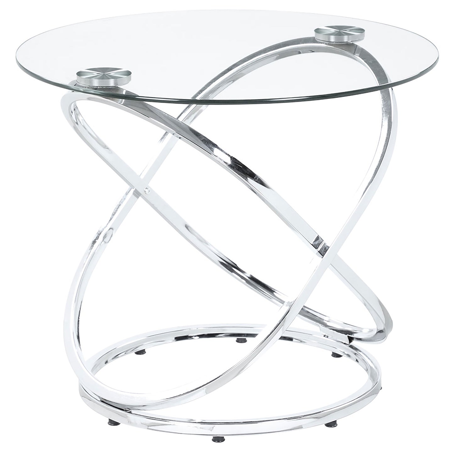 Warren 3-piece Oval Glass Top Coffee Table Set Chrome