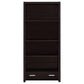 Skylar 71-inch 5-shelf Bookcase with Drawer Cappuccino