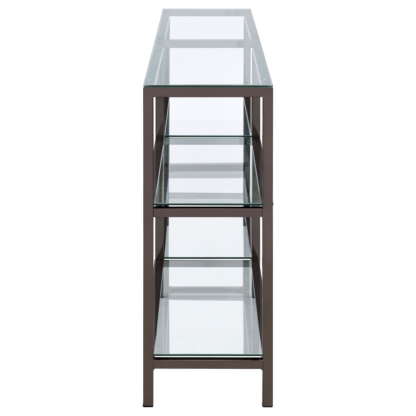 Kate 55-inch 4-shelf Console Bookcases Black Nickel