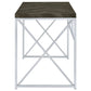 Grimma 47-inch Writing Office Desk Rustic Grey and Chrome