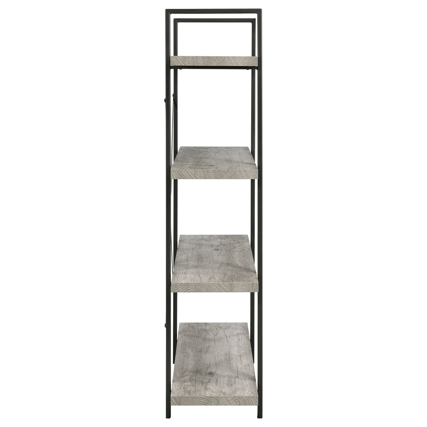 Cole 55-inch 4-shelf Bookshelf Grey Driftwood and Gunmetal