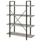 Cole 55-inch 4-shelf Bookshelf Grey Driftwood and Gunmetal