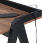 Raul 50-inch Writing Desk with USB Ports Walnut and Black