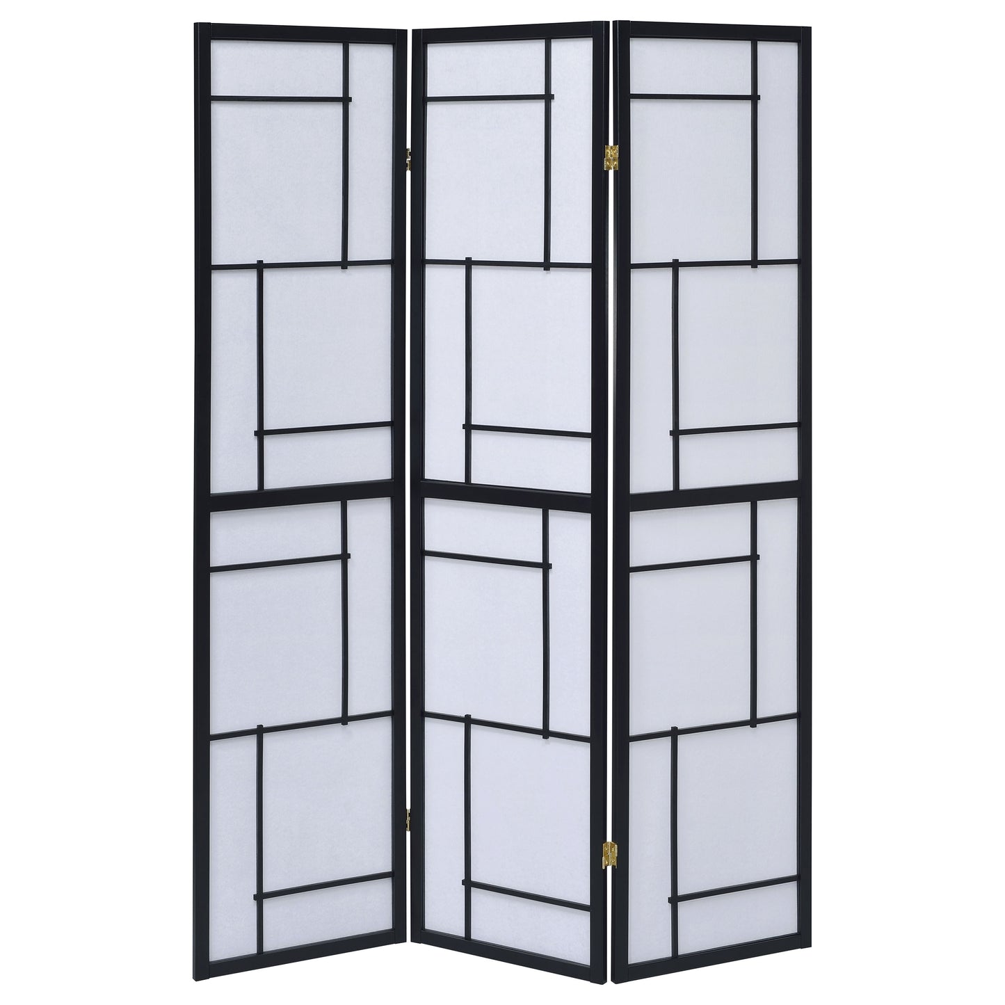 Damis 3-Panel Room Divider Folding Shoji Screen Black