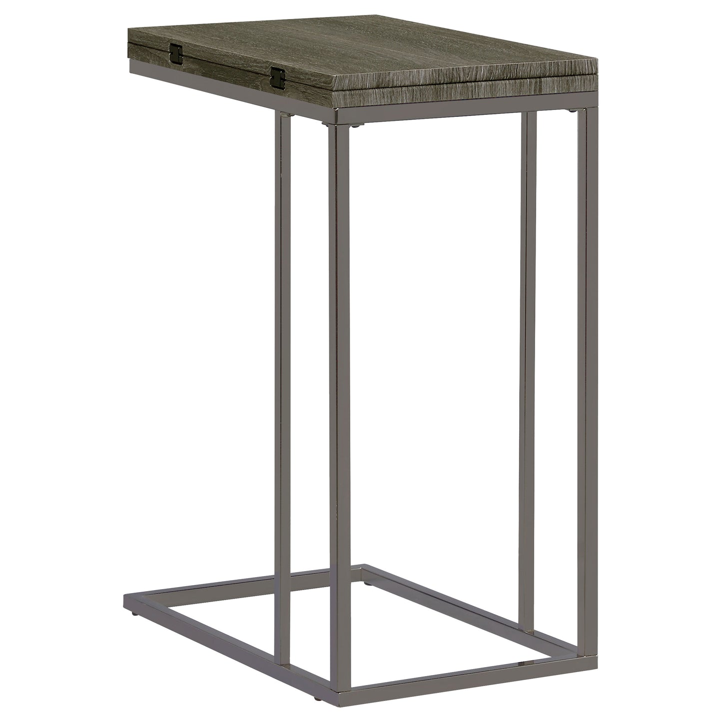 Pedro Expandable C-Shaped Sofa Side Table Weathered Grey