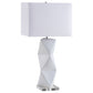 Camie 32-inch Rectangular Shade Geometric Table Lamp White