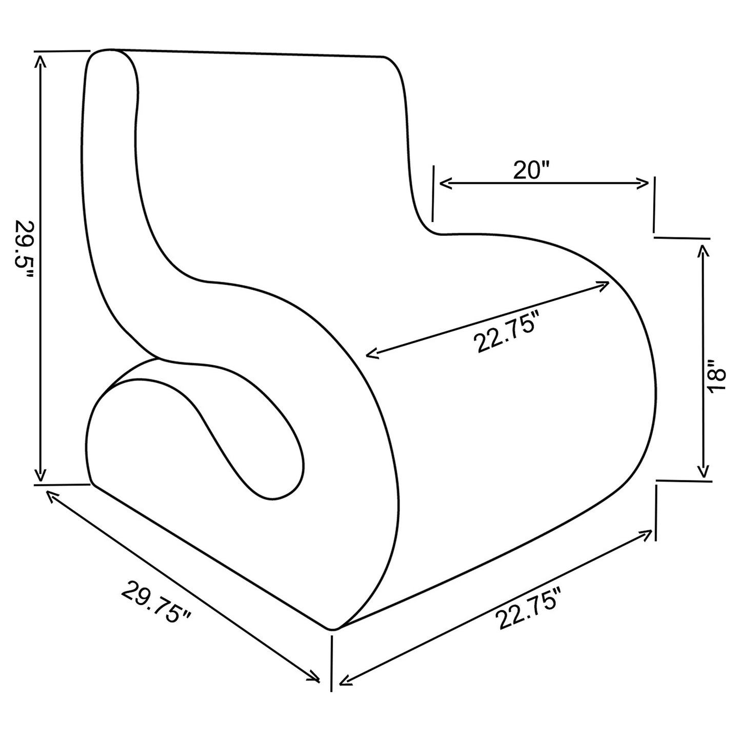 Ronea Boucle Upholstered Armless Curved Chair Cream