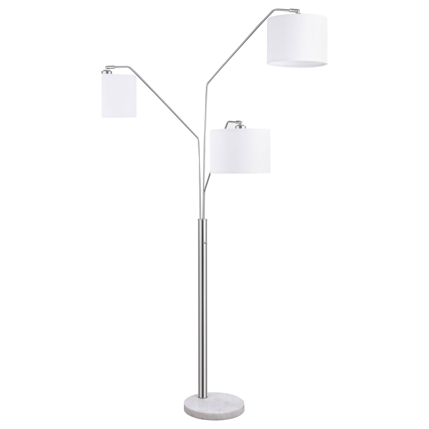 Jirou 84-inch Drum Shade Tree Floor Lamp Satin Nickel