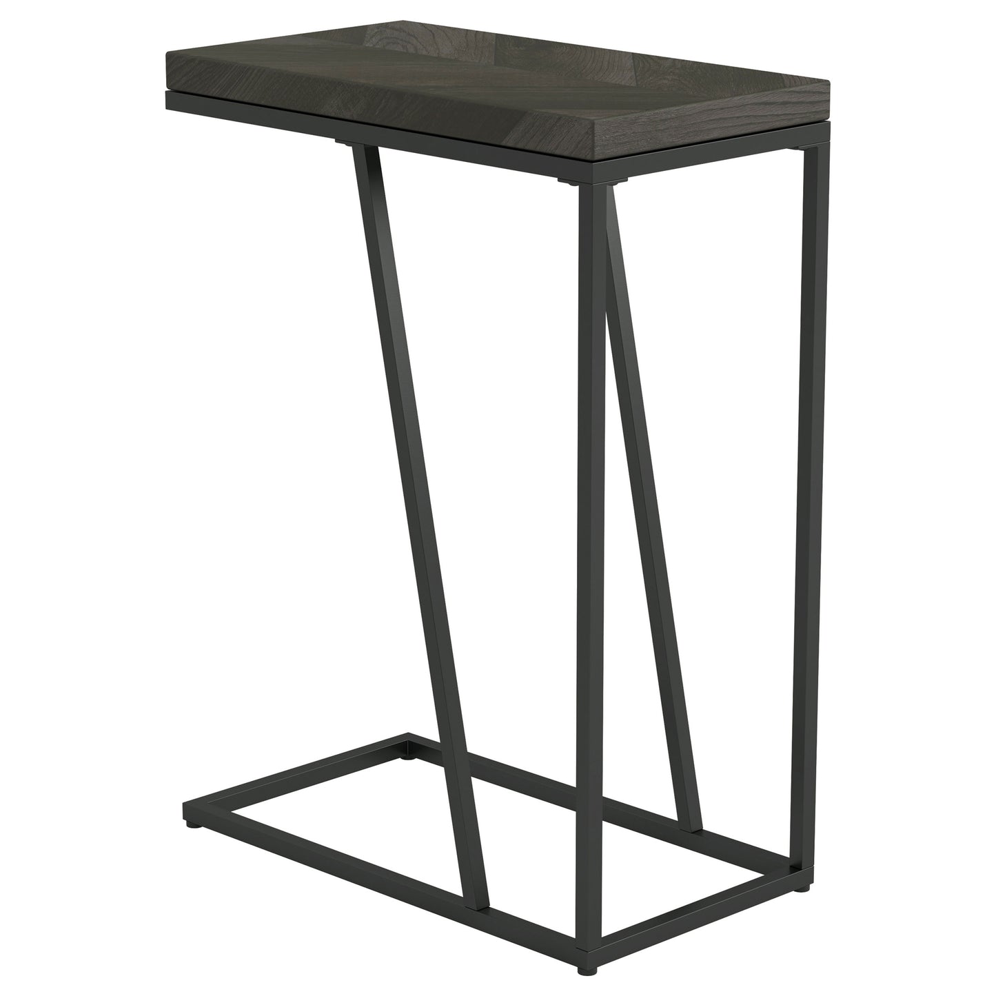 Sergio Engineered Wood C-Shaped Sofa Side Table Rustic Grey