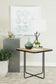 Elyna Square Stone Top Accent Side Table Beige