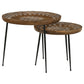 Nuala 2-piece Round Mango Wood Nesting Tables Honey