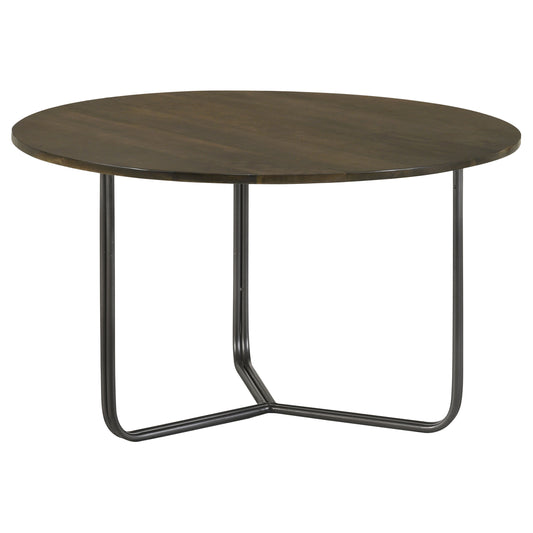 Yaritza Round Mango Wood Coffee Table Natural and Gunmetal