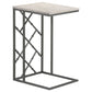 Angeliki Marble Top C-Shape Sofa Side Table Gunmetal