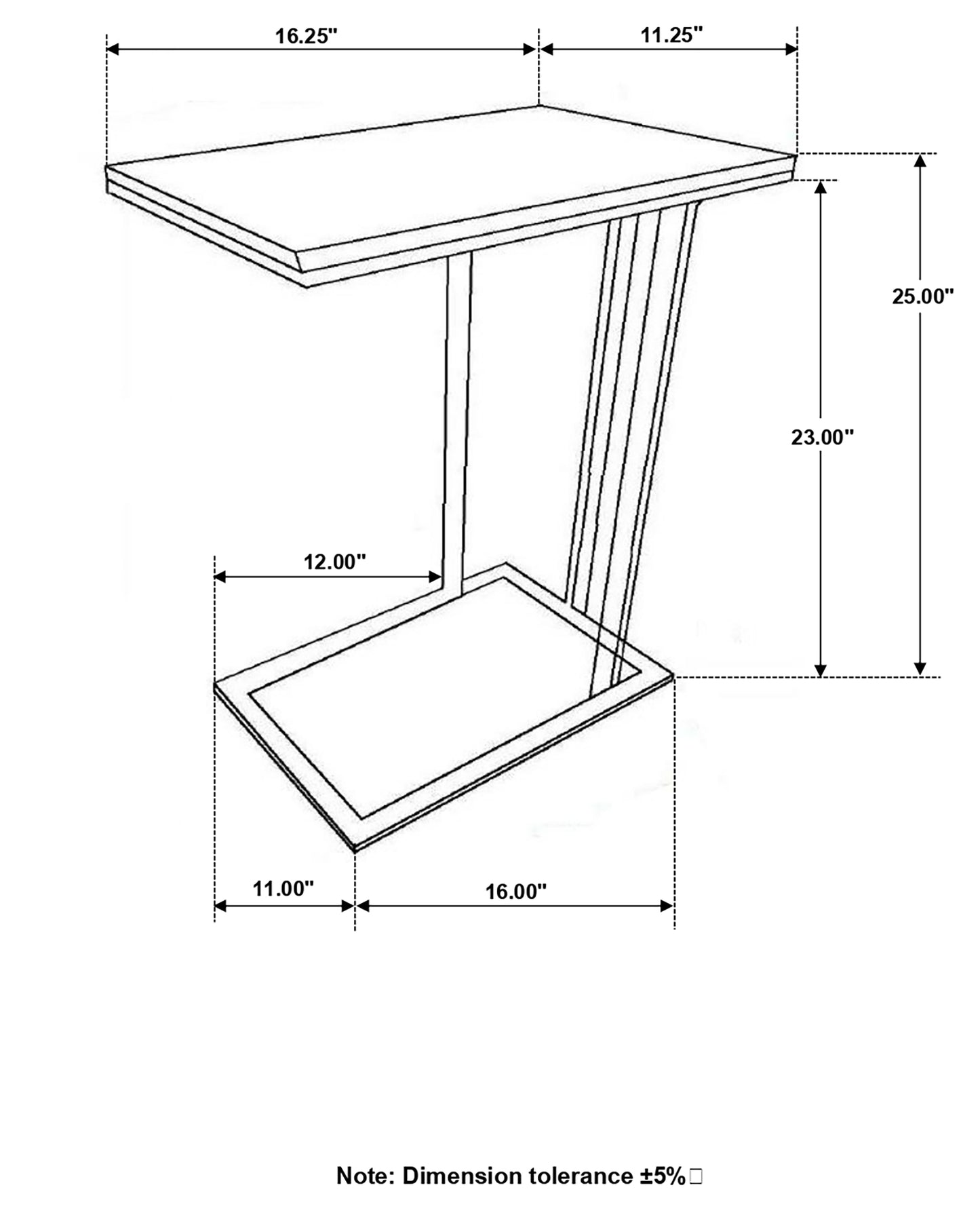 Vicente Marble Top C-Shaped Sofa Side Table Grey