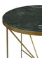 Eliska Round Green Marble Top Accent Side Table Antique Gold