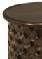 Krish 24-inch Round Mango Wood Side Table Dark Brown