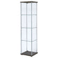 Bellatrix 4-shelf Clear Glass Curio Cabinet Cappuccino