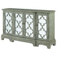 Erigeron 4-door Wood Trellis Storage Accent Cabinet Grey