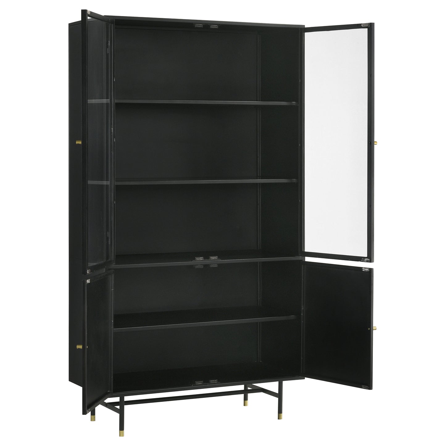 Santiago 4-door Metal Tall Storage Cabinet Matte Black