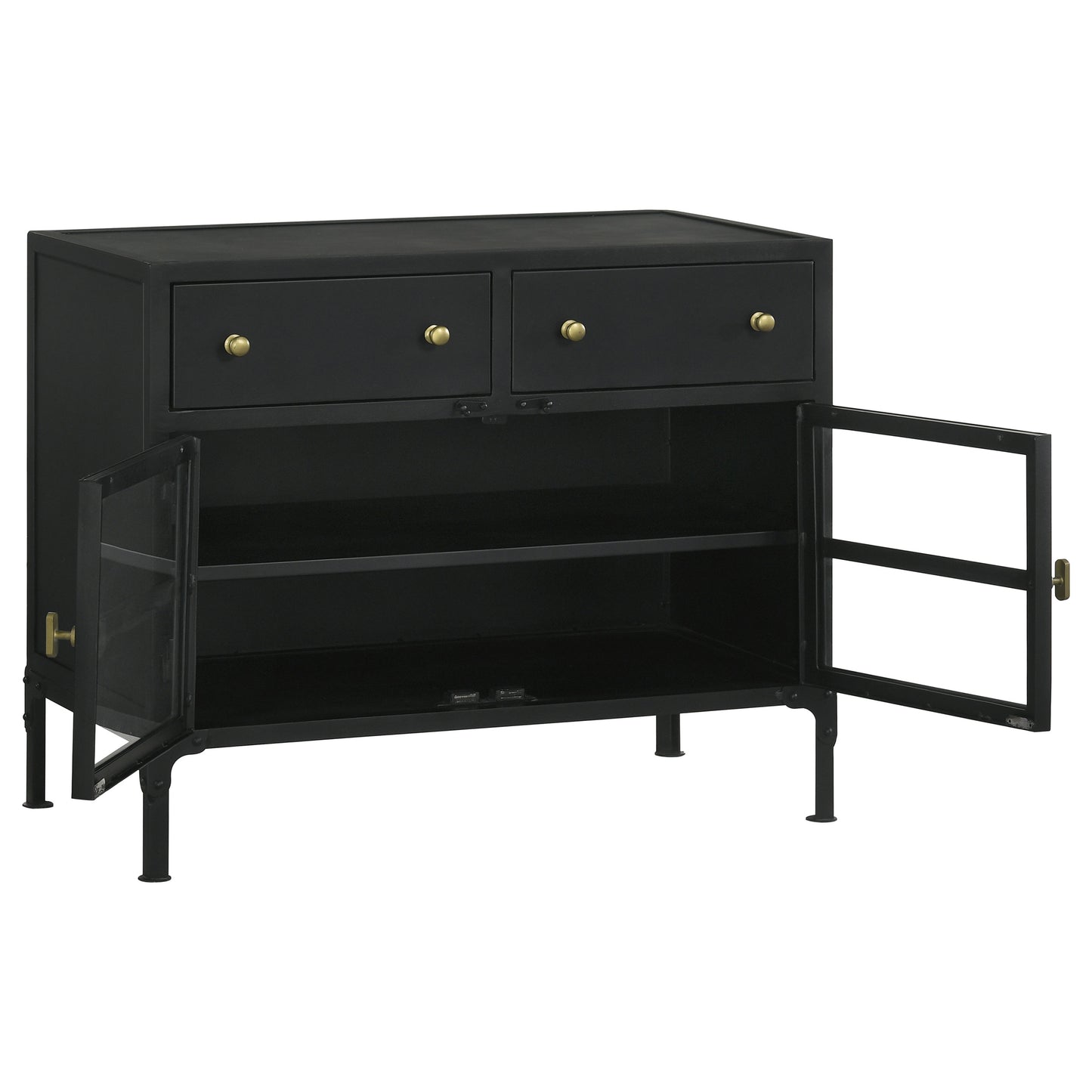 Sadler 2-drawer Metal Accent Storage Cabinet Matte Black