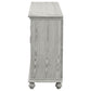 Melanie 4-door Wood Trellis Accent Cabinet Distressed White