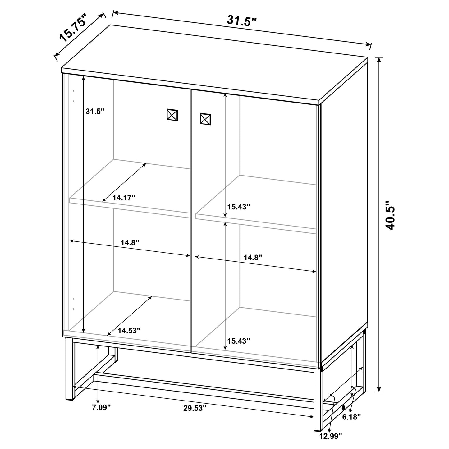 Carolyn 2-door Engineered Wood Accent Cabinet Rustic Oak