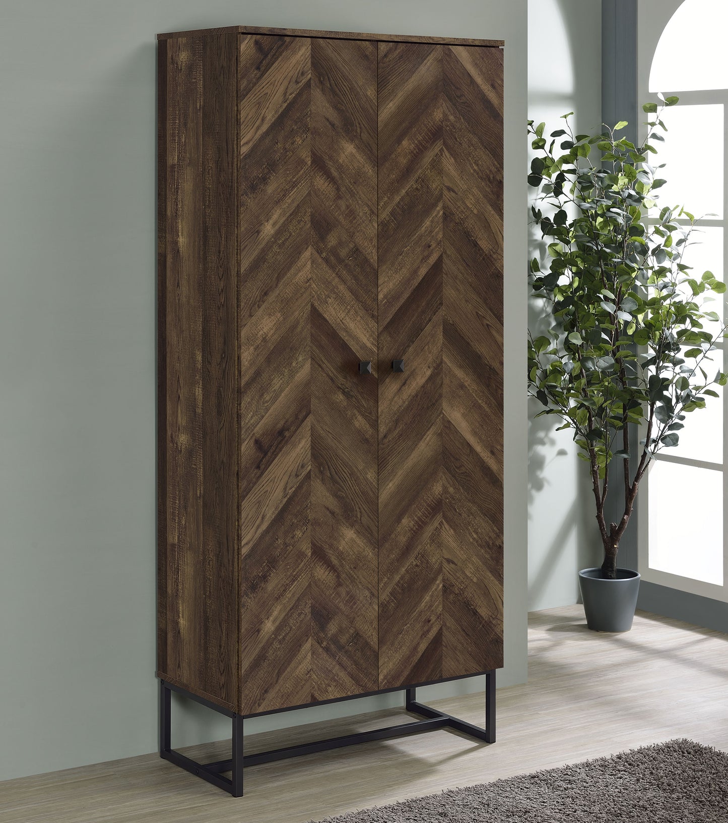 Carolyn 2-door Engineered Wood Accent Cabinet Rustic Oak