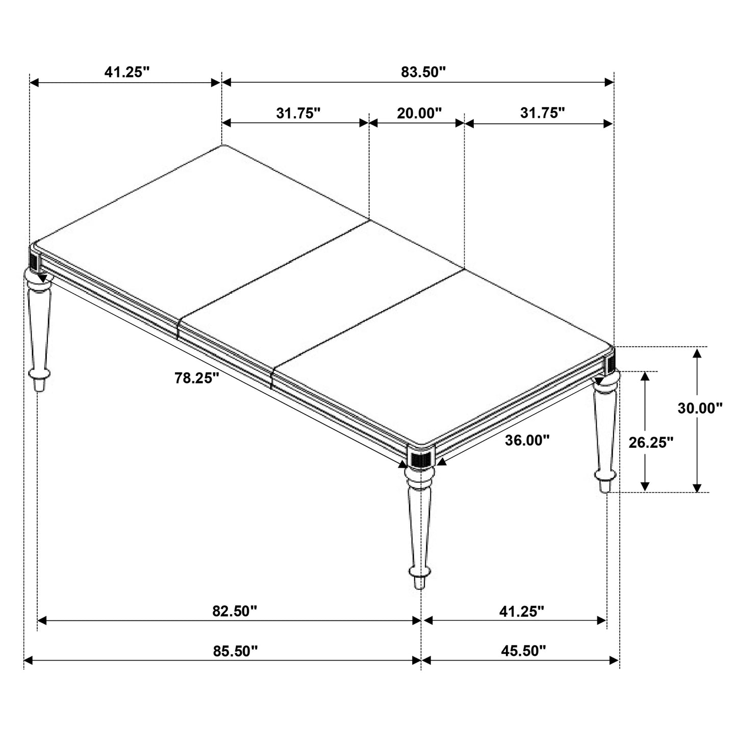 Bling Game 86-inch Extension Dining Table Metallic Platinum